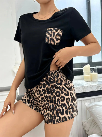 Leopard Shorts Set