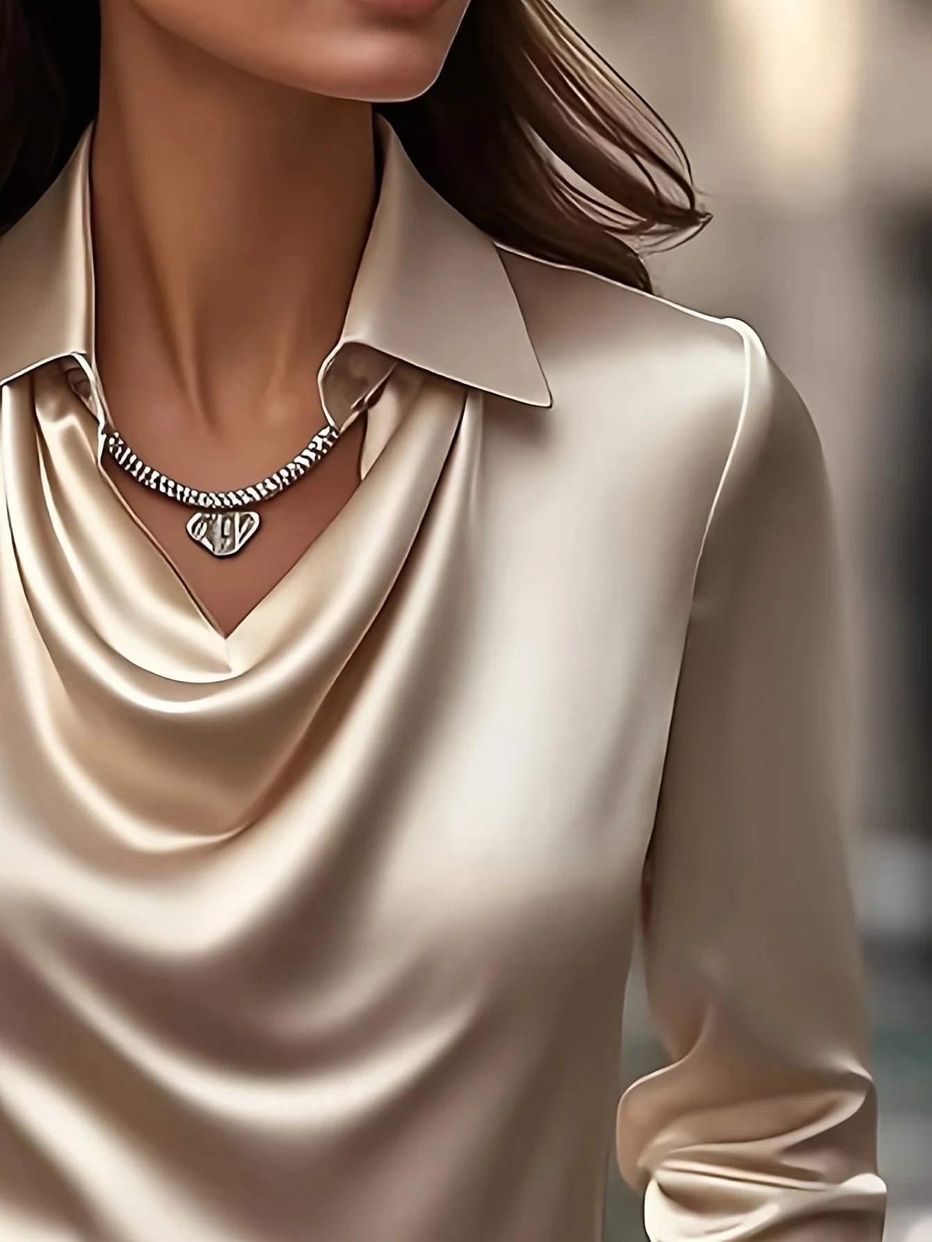 Satin Wrap Blouse